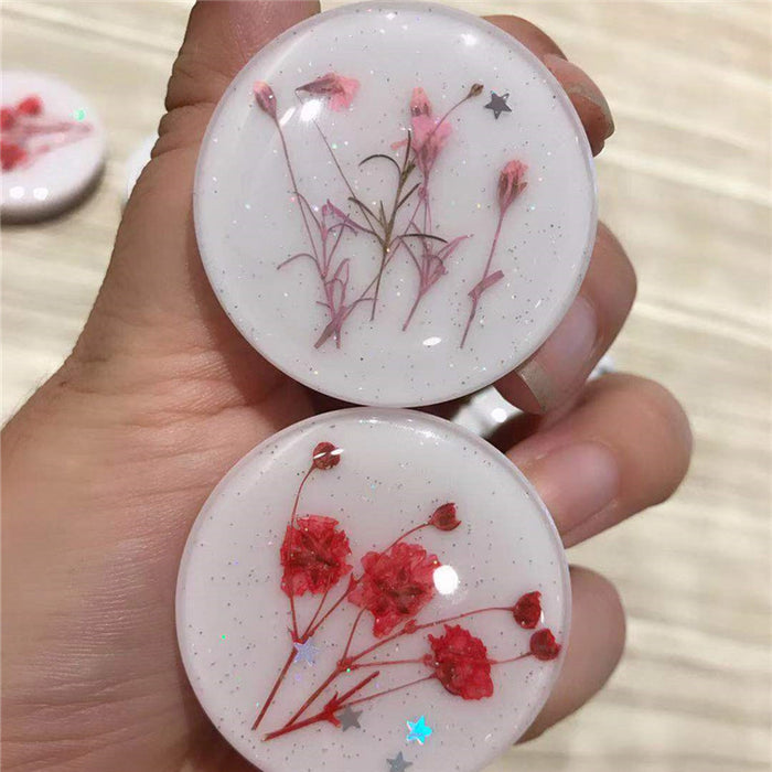 Wholesale Grip TPU Glitter Powder Real Flower Dried Flower Airbag MOQ≥2 JDC-PS-HWei004