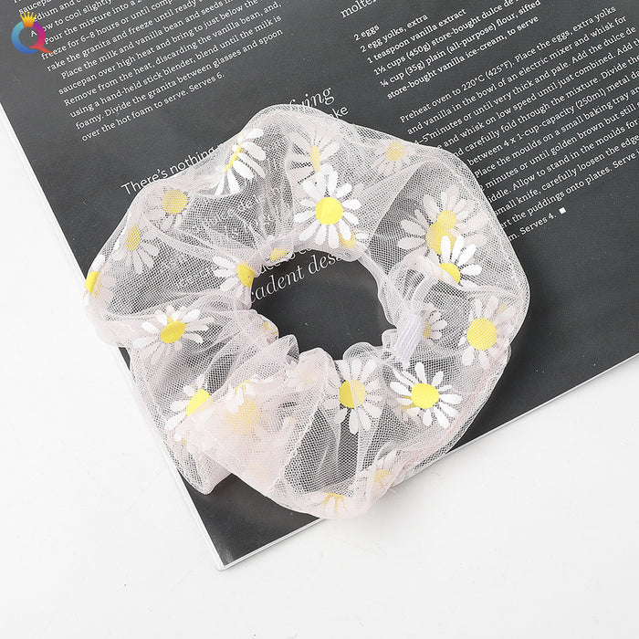 Jewelry WholesaleWholesale Mesh Gauze Small Daisy Rubber Band Hair Ropes JDC-HS-Qiyue003 Hair Scrunchies 奇阅 %variant_option1% %variant_option2% %variant_option3%  Factory Price JoyasDeChina Joyas De China