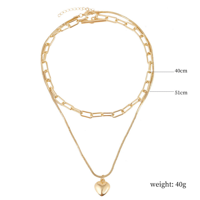 Wholesale multi-layer necklace ins wind lock necklace women all match JDC-NE-ManY001