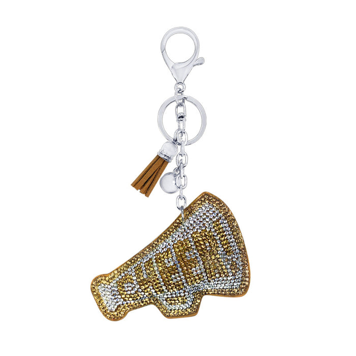 Wholesale Keychains Metal Rhinestone Cheers Small Horn Tassel MOQ≥2 JDC-KC-Yongz015