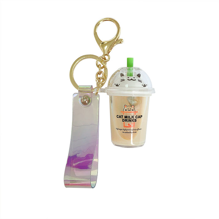 Wholesale Cat Milk Tea Acrylic Keychain JDC-KC-ManM005