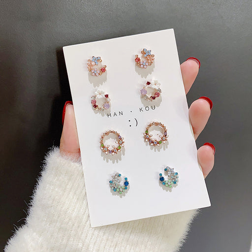 Jewelry WholesaleWholesale Flower Fresh Daisy Stud Earrings s925 Silver Needle JDC-ES-HanK003 Earrings 韩蔻 %variant_option1% %variant_option2% %variant_option3%  Factory Price JoyasDeChina Joyas De China