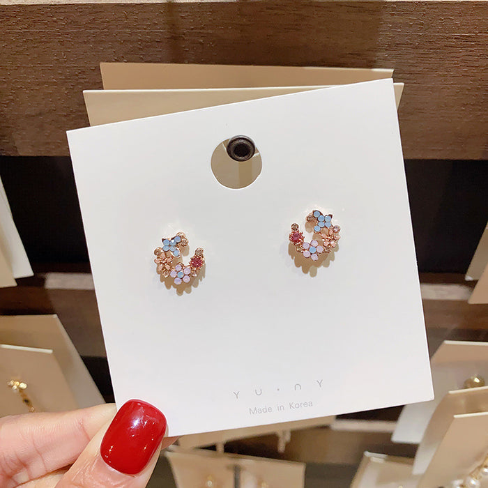 Jewelry WholesaleWholesale Flower Fresh Daisy Stud Earrings s925 Silver Needle JDC-ES-HanK003 Earrings 韩蔻 %variant_option1% %variant_option2% %variant_option3%  Factory Price JoyasDeChina Joyas De China