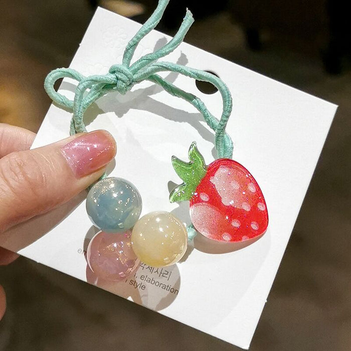 Jewelry WholesaleWholesale fruit watermelon strawberry resin hair rope JDC-HS-ShiX001 Hair Scrunchies 诗弦 %variant_option1% %variant_option2% %variant_option3%  Factory Price JoyasDeChina Joyas De China