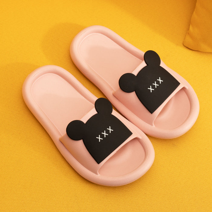 Wholesale parent-child summer men and women couples household non-slip cartoon violent bear sandals and slippers JDC-SP-MKS003