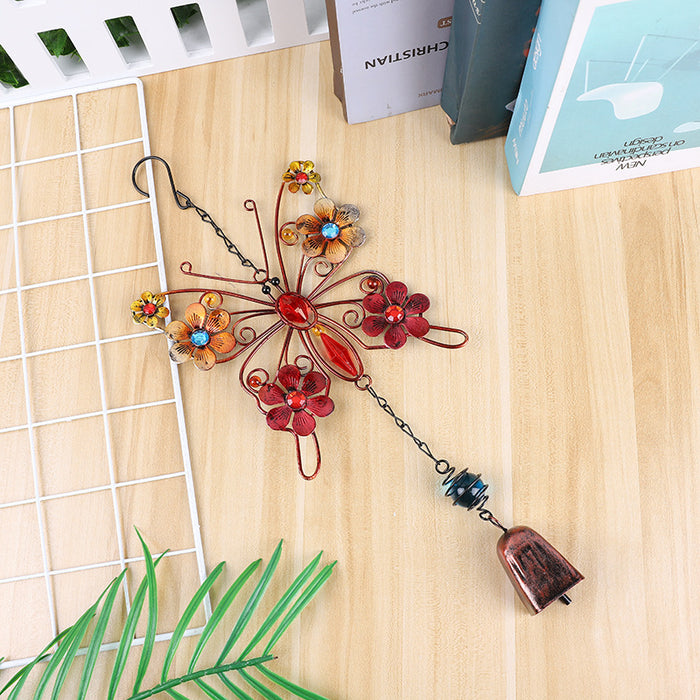 Wholesale Butterfly Painted Metal Iron Glass Acrylic Wind Chime JDC-WC-ZYang008