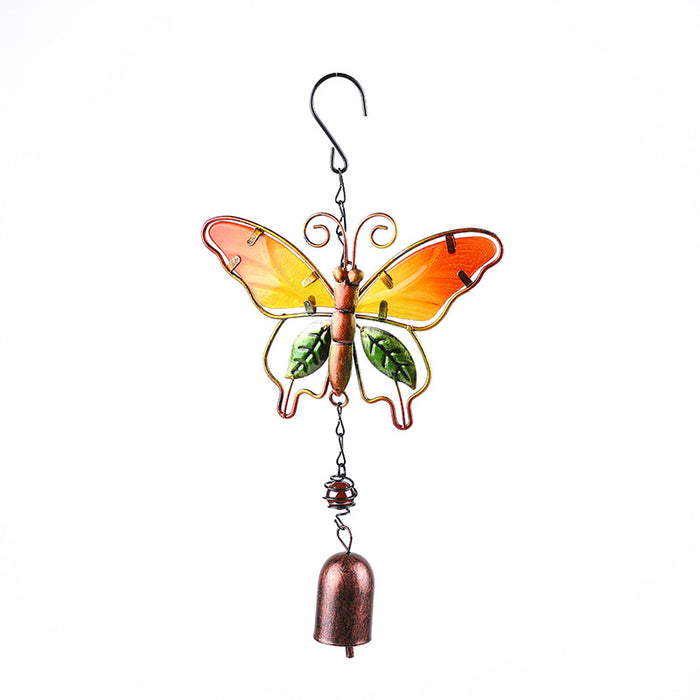 Wholesale Butterfly Painted Metal Iron Glass Wind Chimes JDC-WC-ZYang006