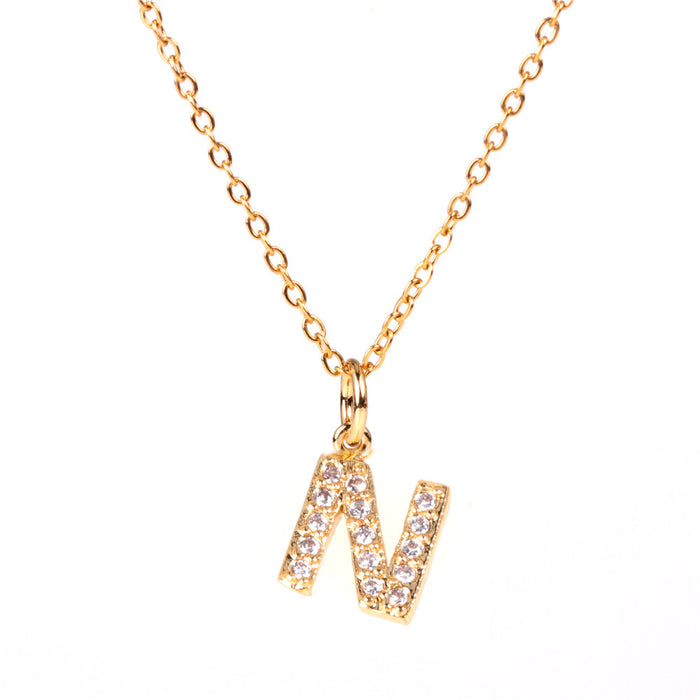 Wholesale Necklaces Stainless Steel Alphabet Pendant JDC-NE-PREMTIANY002