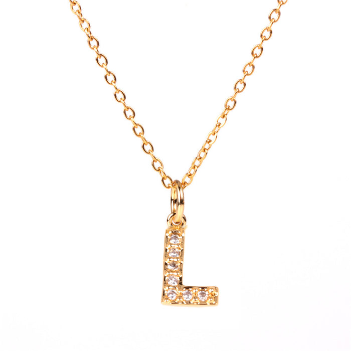 Wholesale Necklaces Stainless Steel Alphabet Pendant JDC-NE-PREMTIANY002