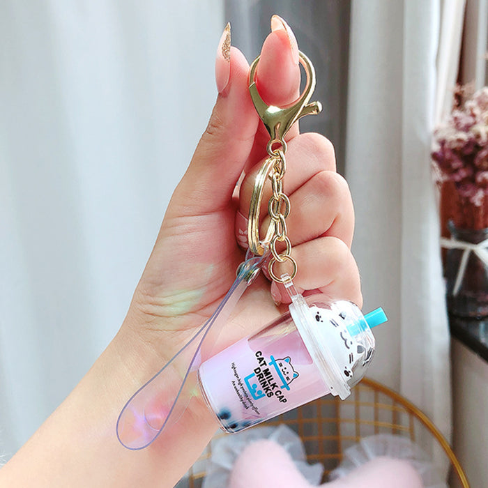 Wholesale Cat Milk Tea Acrylic Keychain JDC-KC-ManM005