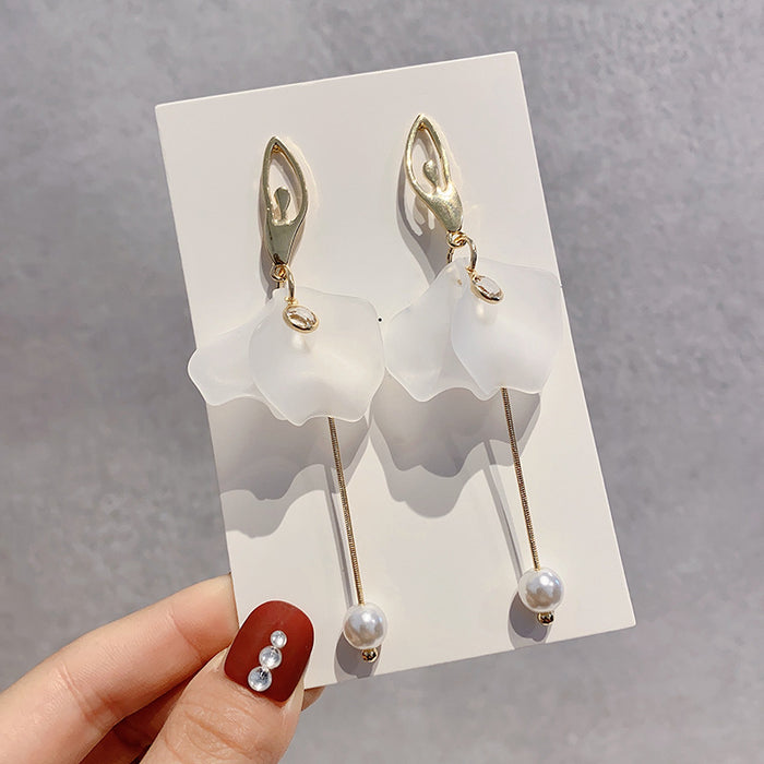 Jewelry WholesaleWholesale Ballerina Girl Long Pearl Copper Zircon S925 Silver Stud Earrings JDC-ES-HanK017 Earrings 韩蔻 %variant_option1% %variant_option2% %variant_option3%  Factory Price JoyasDeChina Joyas De China