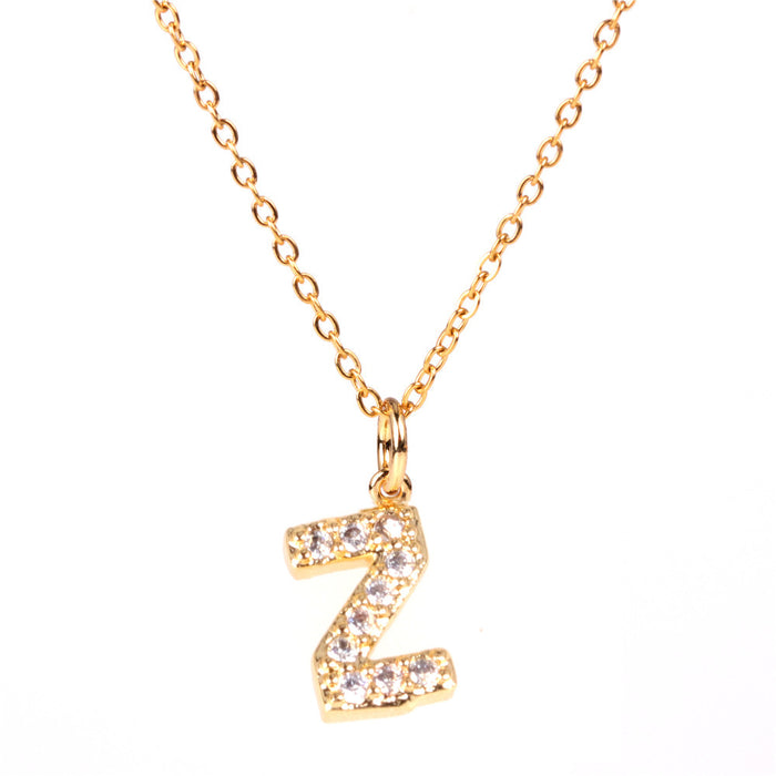 Wholesale Necklaces Stainless Steel Alphabet Pendant JDC-NE-PREMTIANY002