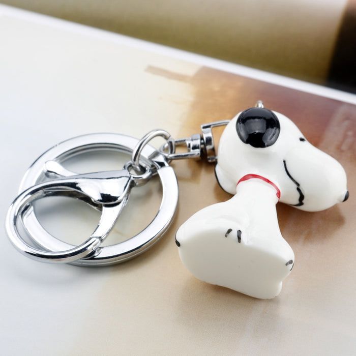 Wholesale keychain cute cartoon white puppy dog doll JDC-KC-AngJ009