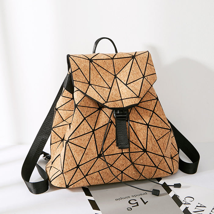 Wholesale Backpack Bark Geometric Wood Grain Waterproof Breathable MOQ≥2 JDC-BP-Buluo001