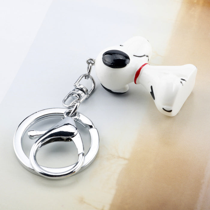 Wholesale keychain cute cartoon white puppy dog doll JDC-KC-AngJ009