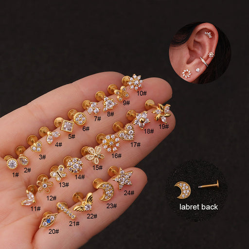 Jewelry WholesaleWholesale Stainless Steel Copper Inlaid Zircon Stud Earrings Pierced MOQ≥2 JDC-ES-Henst001 Piercings 亨森 %variant_option1% %variant_option2% %variant_option3%  Factory Price JoyasDeChina Joyas De China