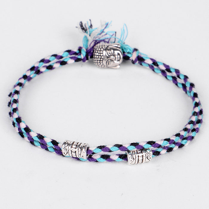 Wholesale Tibetan Buddha head bracelet hand rubbing text play line hand rope hand weaving Buddha bracelet MOQ≥3 JDC-BT-QiuX020