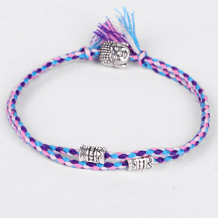 Wholesale Tibetan Buddha head bracelet hand rubbing text play line hand rope hand weaving Buddha bracelet MOQ≥3 JDC-BT-QiuX020