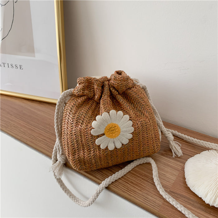 Jewelry WholesaleWholesale straw knitted small flower weaving cross-body bag JDC-SD-MJ001 Shoulder bag 麦嘉 %variant_option1% %variant_option2% %variant_option3%  Factory Price JoyasDeChina Joyas De China