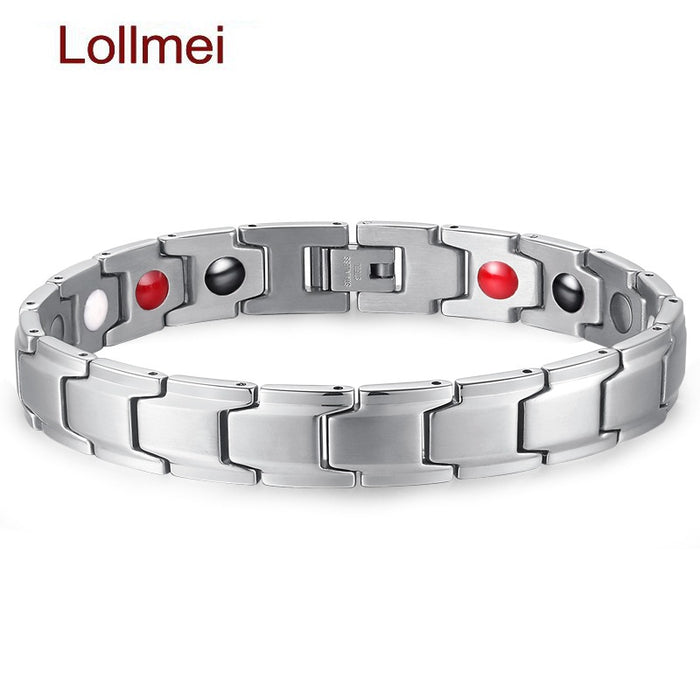 Wholesale Bracelet Stainless Steel Rare Earth Magnetic Health Magnet Men's Bracelet MOQ≥2 JDC-BT-XingYu001