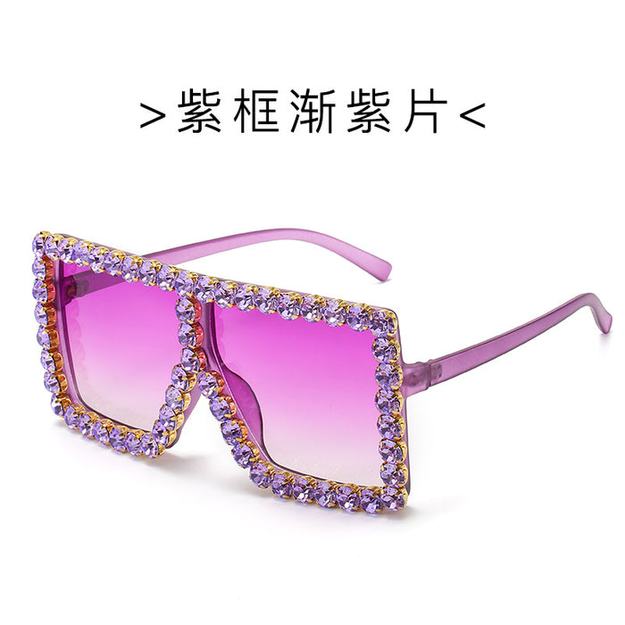 Wholesale AC Lens Diamond Large Frame Ladies Sunglasses JDC-SG-XiY003