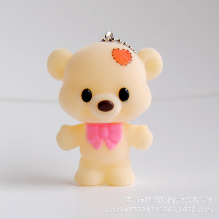 Keychains al por mayor para mochilas que flocan con llavero Bear MOQ≥2 JDC-KC-JYF007