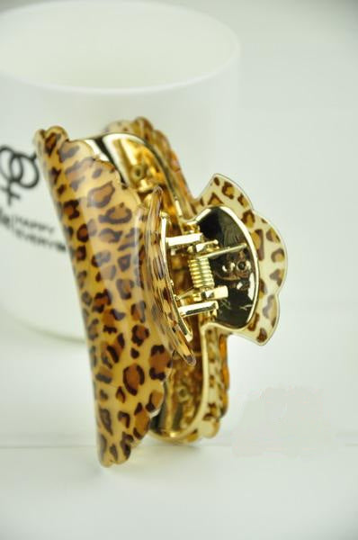 Wholesale Leopard Print Grab Clip Hair Clip Acrylic Butterfly Clip JDC-HC-D106