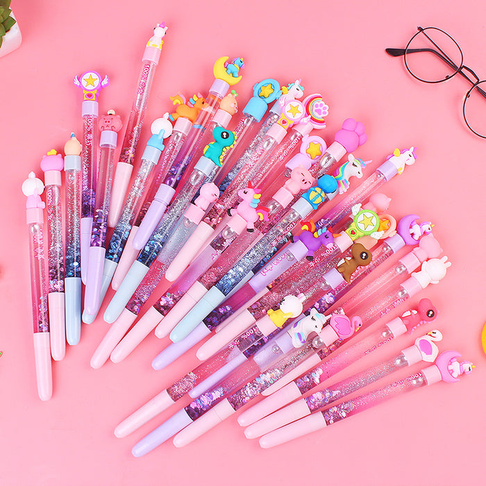 Wholesale Ballpoint Pen Quicksand Creative Magic Colorful Unicorn random MOQ≥2 JDC-BP-LGT001