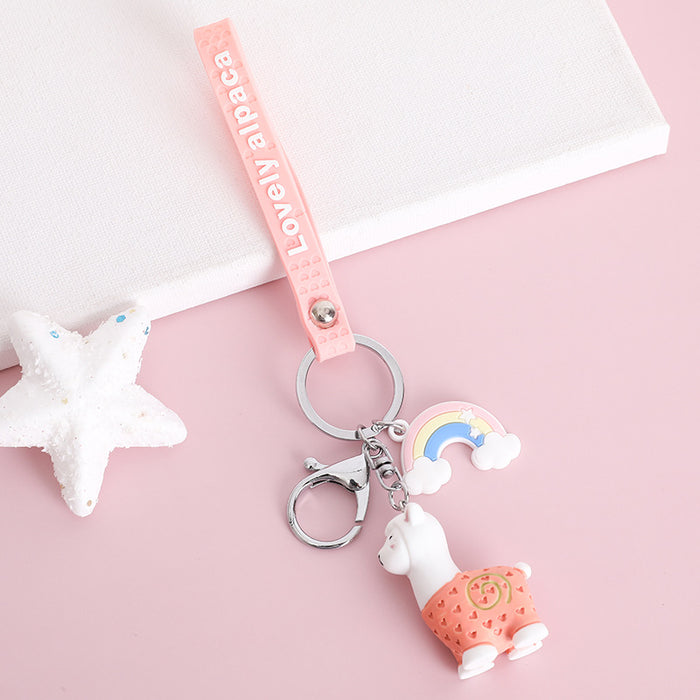 Jewelry WholesaleWholesale Rainbow Alpaca Ball Cartoon Keychain JDC-KC-MSi005 Keychains 妙思 %variant_option1% %variant_option2% %variant_option3%  Factory Price JoyasDeChina Joyas De China