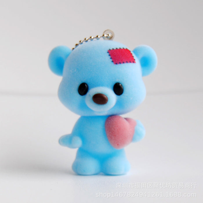 Keychains al por mayor para mochilas que flocan con llavero Bear MOQ≥2 JDC-KC-JYF007