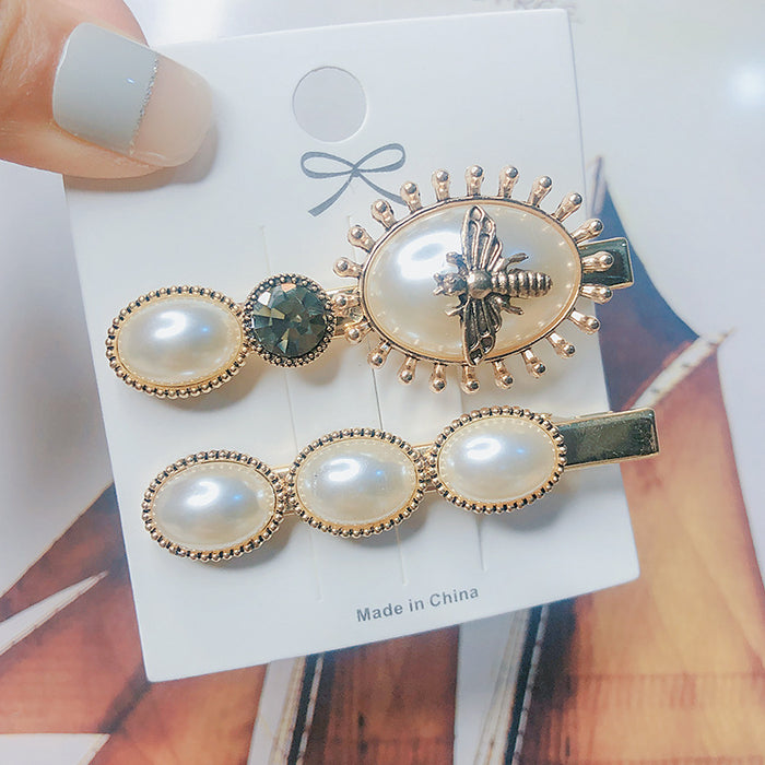 Jewelry WholesaleWholesale Pearl Bee Alloy Hair Clip JDC-HC-GSXP004 Hair Clips 宏鑫 %variant_option1% %variant_option2% %variant_option3%  Factory Price JoyasDeChina Joyas De China