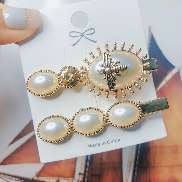 Jewelry WholesaleWholesale Pearl Bee Alloy Hair Clip JDC-HC-GSXP004 Hair Clips 宏鑫 %variant_option1% %variant_option2% %variant_option3%  Factory Price JoyasDeChina Joyas De China