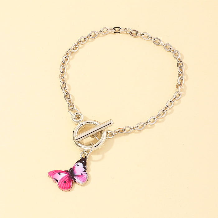 Jewelry WholesaleWholesale butterfly bracelet coarse chain alloy bracelet JDC-BT-NZ039 Bracelet 奈珠 %variant_option1% %variant_option2% %variant_option3%  Factory Price JoyasDeChina Joyas De China