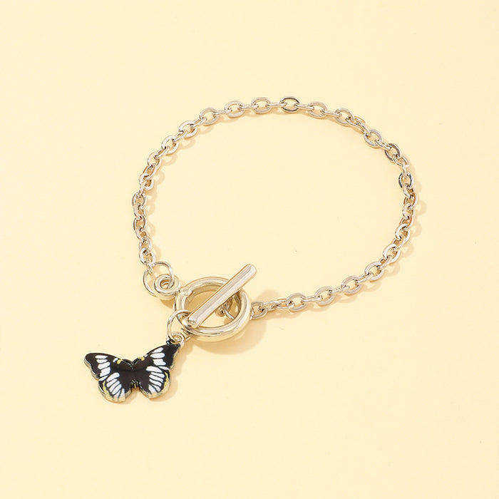 Jewelry WholesaleWholesale butterfly bracelet coarse chain alloy bracelet JDC-BT-NZ039 Bracelet 奈珠 %variant_option1% %variant_option2% %variant_option3%  Factory Price JoyasDeChina Joyas De China