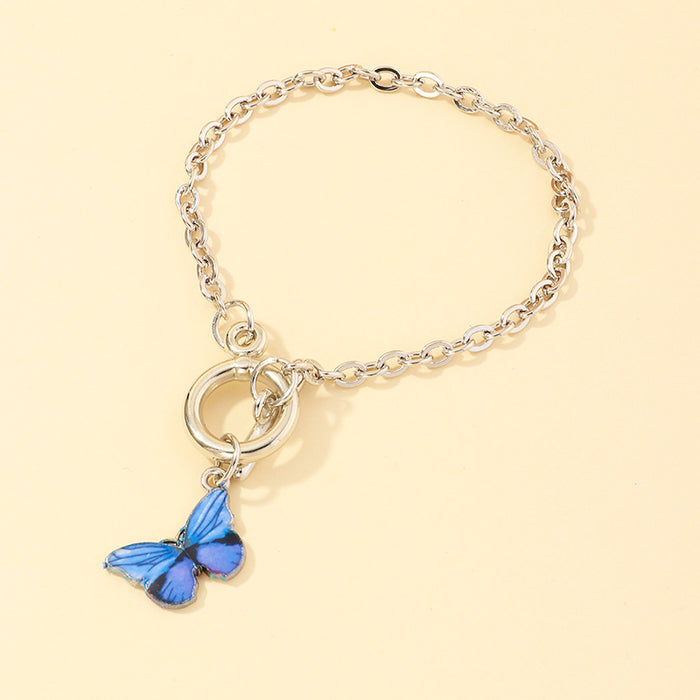 Jewelry WholesaleWholesale butterfly bracelet coarse chain alloy bracelet JDC-BT-NZ039 Bracelet 奈珠 %variant_option1% %variant_option2% %variant_option3%  Factory Price JoyasDeChina Joyas De China