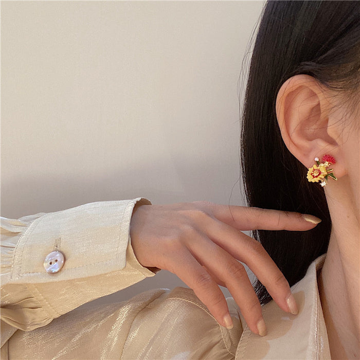 Jewelry WholesaleWholesale Vintage Mori Enamel Enamel Earrings JDC-ES-JiaJ010 Earrings 嘉静 %variant_option1% %variant_option2% %variant_option3%  Factory Price JoyasDeChina Joyas De China