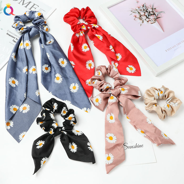 Jewelry WholesaleWholesale Daisy Streamer Flowers Fabric Hair Rope JDC-HS-Qiyue005 Hair Scrunchies 奇阅 %variant_option1% %variant_option2% %variant_option3%  Factory Price JoyasDeChina Joyas De China