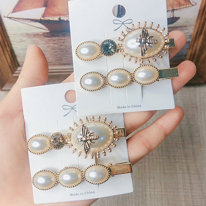 Jewelry WholesaleWholesale Pearl Bee Alloy Hair Clip JDC-HC-GSXP004 Hair Clips 宏鑫 %variant_option1% %variant_option2% %variant_option3%  Factory Price JoyasDeChina Joyas De China