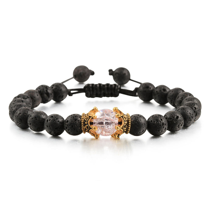 Jewelry WholesaleWholesale Volcanic Stone Natural Stone Crown Beaded Bracelet JDC-BT-JiuJ011 Bracelet 九江 %variant_option1% %variant_option2% %variant_option3%  Factory Price JoyasDeChina Joyas De China