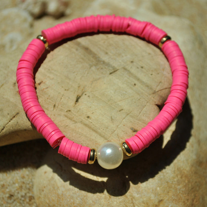 Wholesale Stretch Stretch Pearl Bracelet Colorful Soft Pottery Ethnic Style JDC-BT-YF011