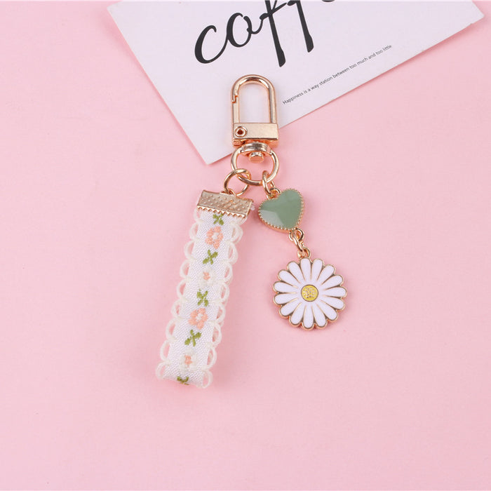 Wholesale Keychains Alloy Daisy Small Fresh Lace MOQ≥2 JDC-KC-YiHan035