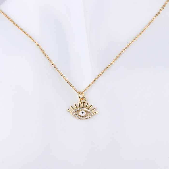 Wholesale Necklace Copper Crown Devil's Eye MOQ≥2 JDC-NE-ZIYN012