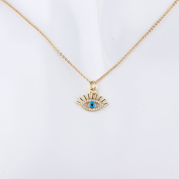 Wholesale Necklace Copper Crown Devil's Eye MOQ≥2 JDC-NE-ZIYN012