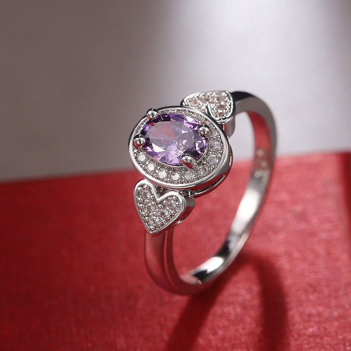 Wholesale Ring Copper Zircon Vintage Purple MOQ≥2 JDC-PREMCAOS-RS-020