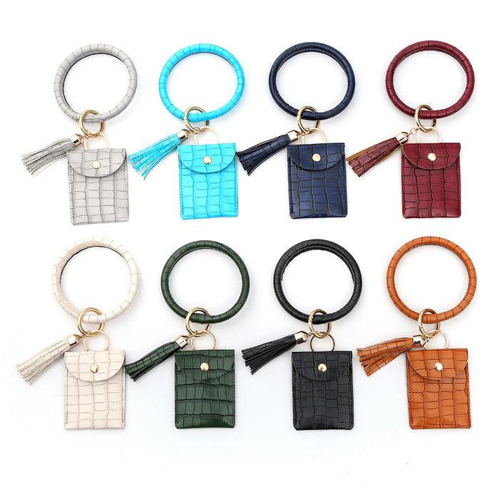 Jewelry WholesaleWholesale Bracelet Keychain PU Tassel Bracelet Pendant JDC-KC-HHeng001 Keychains 合亨 %variant_option1% %variant_option2% %variant_option3%  Factory Price JoyasDeChina Joyas De China