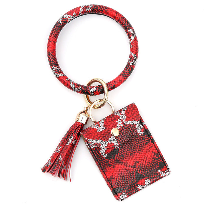 Wholesale Wristlet Keychain PU Tassel Leather JDC-KC-HHeng002