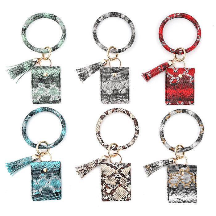 Wholesale Wristlet Keychain PU Tassel Leather JDC-KC-HHeng002