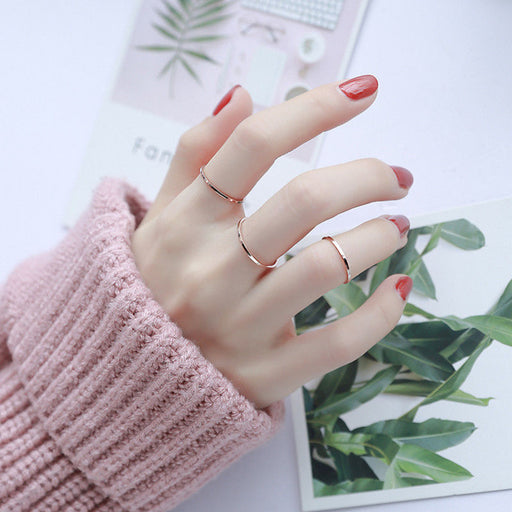 Jewelry WholesaleWholesale extremely fine 1mm glossy rose gold titanium steel ring JDC-RS-TianW004 Rings 添旺 %variant_option1% %variant_option2% %variant_option3%  Factory Price JoyasDeChina Joyas De China