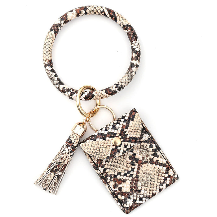 Wholesale Wristlet Keychain PU Tassel Leather JDC-KC-HHeng002