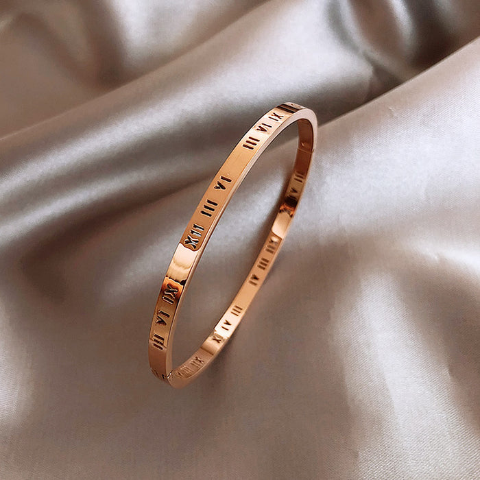 Jewelry WholesaleWholesale Titanium Steel Roman Numeral Simple Bracelet JDC-BT-BY026 Bracelet 宝钰 %variant_option1% %variant_option2% %variant_option3%  Factory Price JoyasDeChina Joyas De China